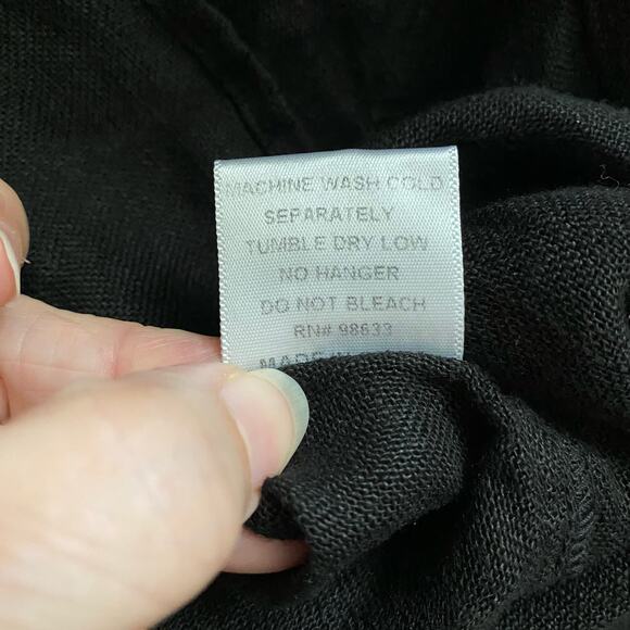 NEW Kleen Size M Linen Peplum Hem Shirt Black Semi Sheer Capsule Minimal - Picture 5 of 5